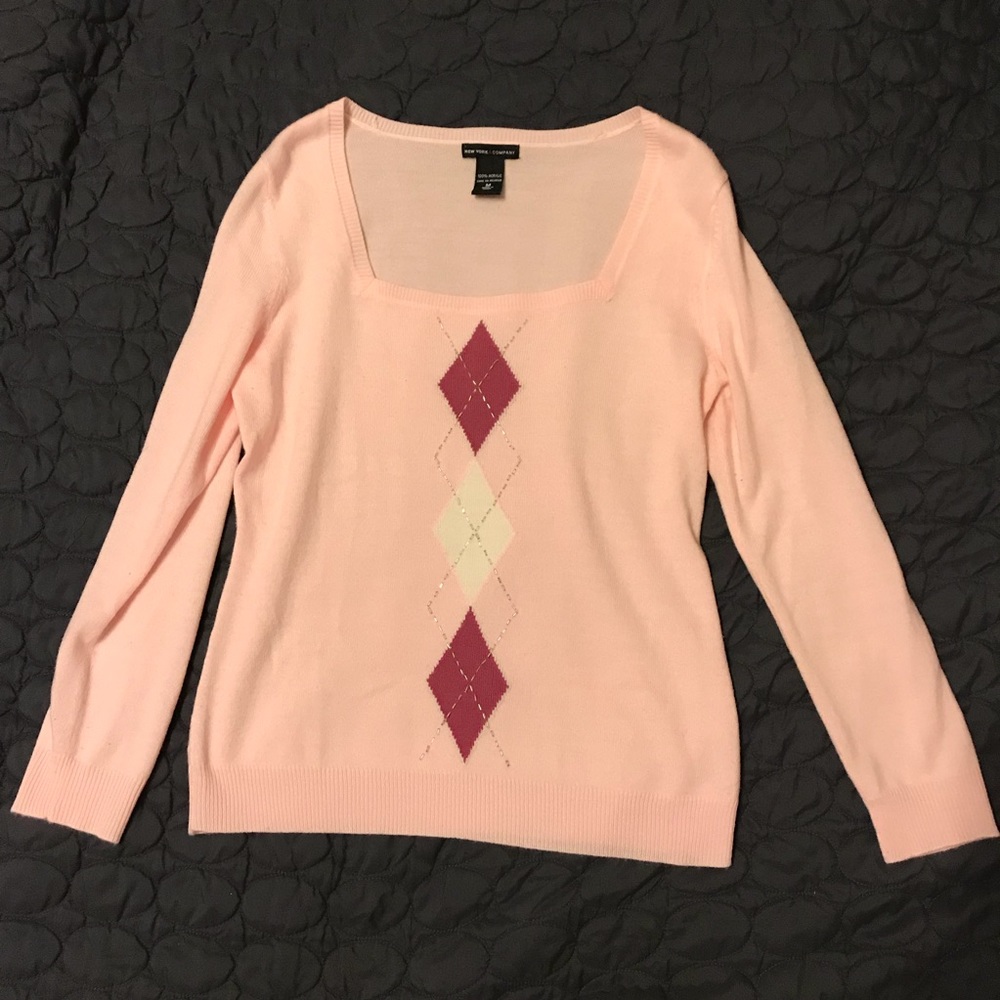 NY&Co Medium Pink Sweater with diamond print